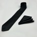 Cravată Și Batistă de Mătase Elegant Black