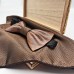 Dark Brown Silk Bow Tie And Handkerchief
