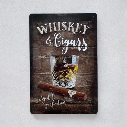 Metallic Decor Whiskey & Cigars